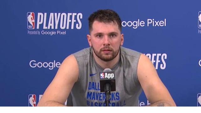 Doncic, sorprendido en la rueda de prensa tras escuchar los gemidos.