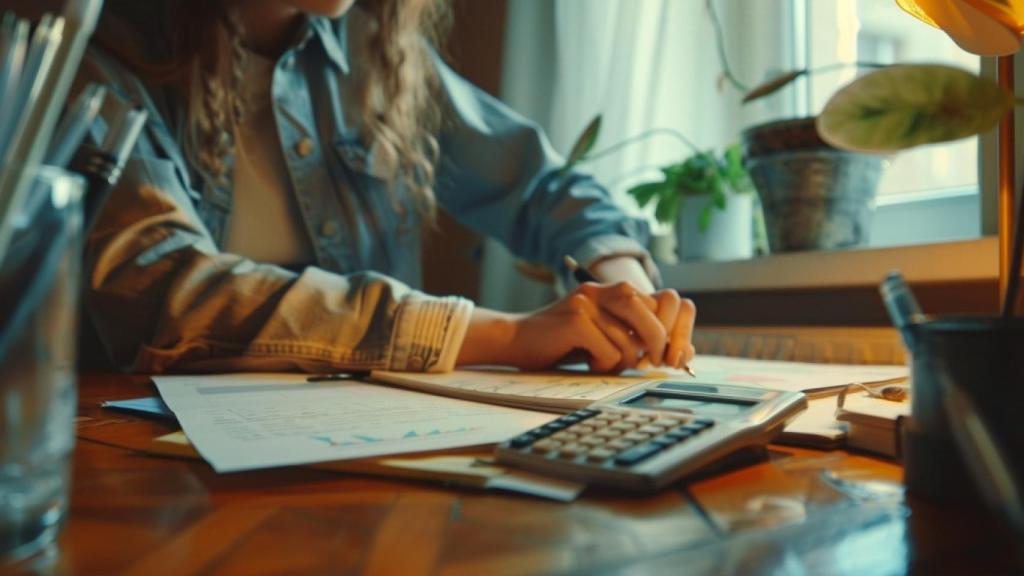 Una persona realiza la declaración de la renta.