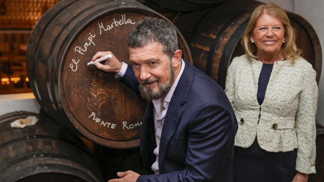 Antonio Banderas en la inauguración del restaurante.