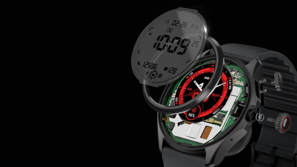 El TicWatch Pro 5 Enduro tiene un sistema de doble pantalla para mejorar la batería