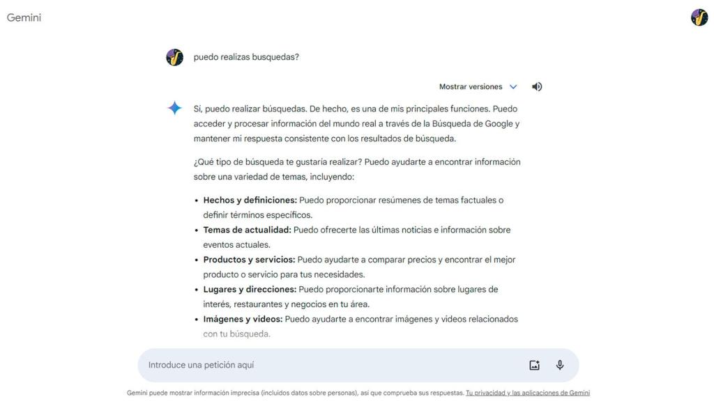Consulta a Gemini sobre las búsquedas