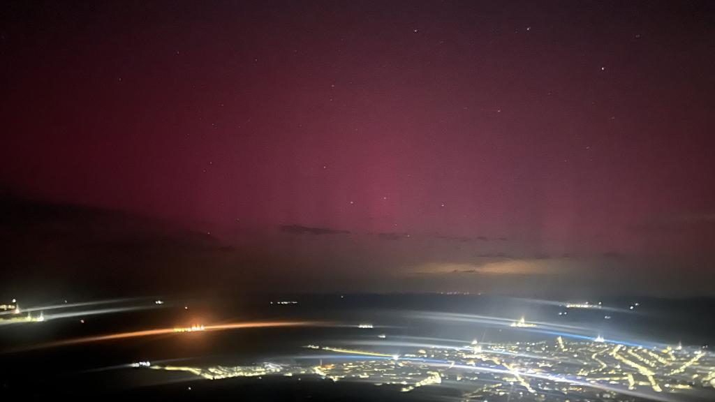 Aurora boreal desde Ciudad Real. Foto: Carlos Romero.