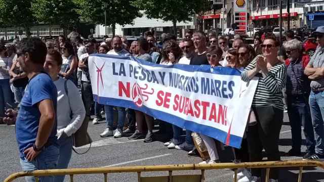 Manifestación en defensa del sector pesquero y contra los proyectos de eólicas marinas.