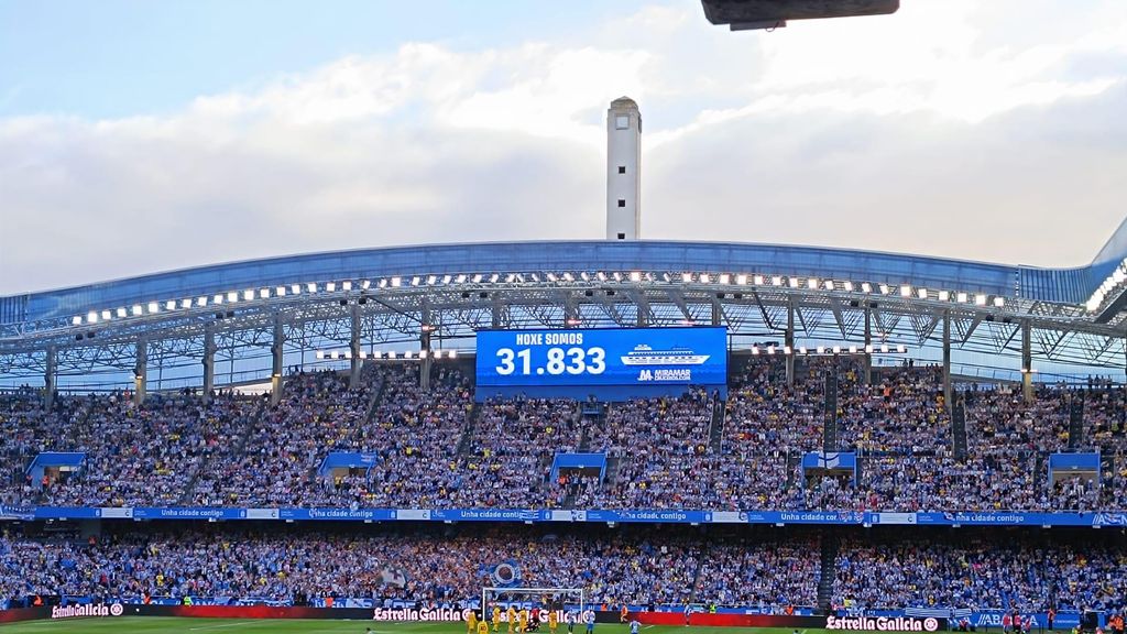 El Estadio de Riazor durante un partido del Dépor.