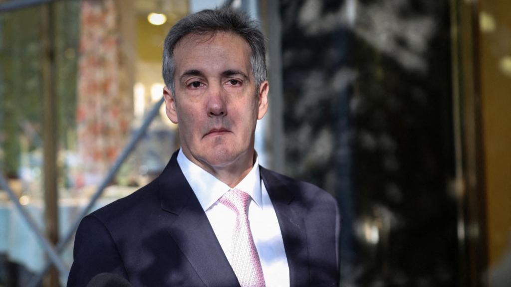 Michael Cohen a su llegada al juzgado de Manhattan donde se juzga a Donald Trump.