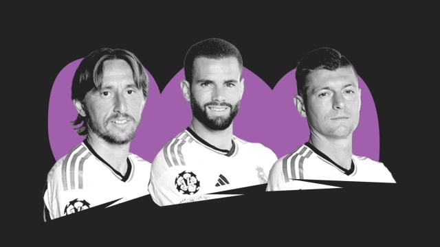 Luka Modric, Nacho Fernández y Toni Kroos