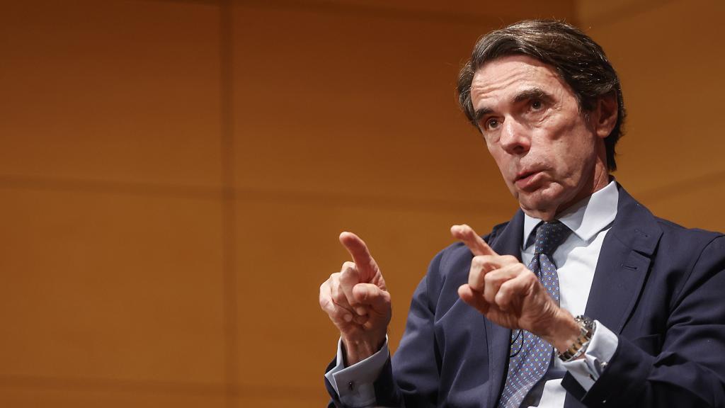 El expresidente José María Aznar, la semana pasada en un acto en Valencia.