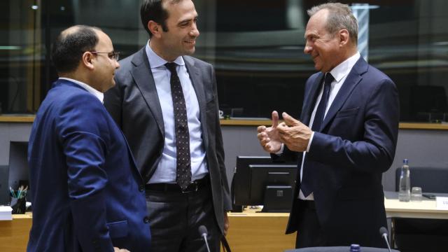 El ministro de Economía, Carlos Cuerpo, durante la reunión del Eurogrupo este lunes en Bruselas