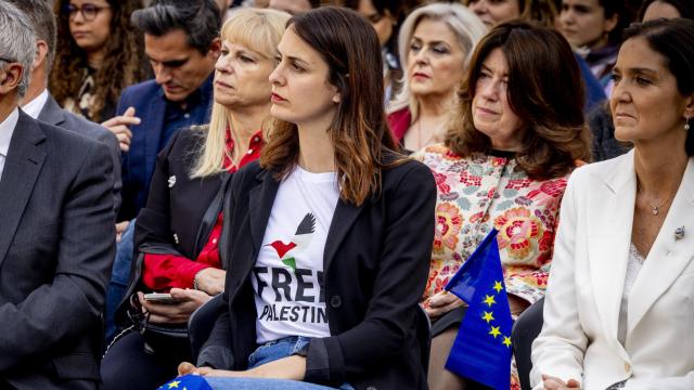 La líder de Más Madrid en la capital, Rita Maestre, con una camiseta en favor del pueblo palestino.