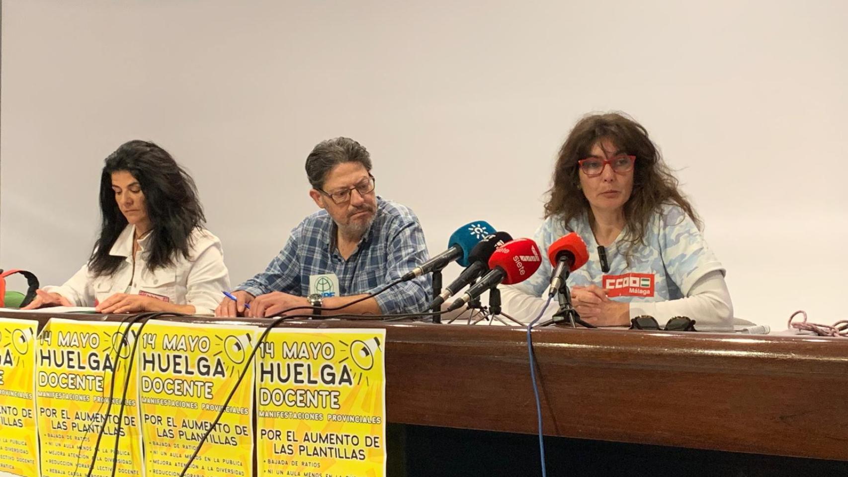 Rueda de prensa conjunta de los sindicatos convocantes.