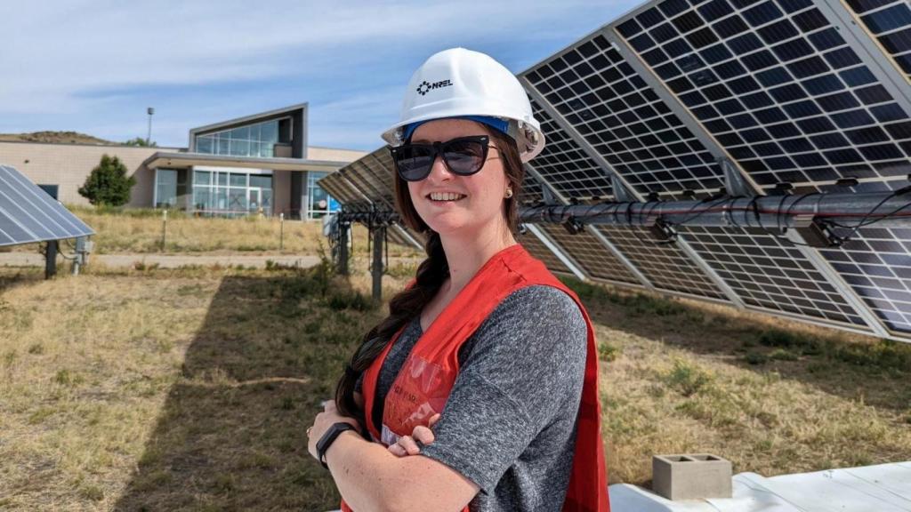 La autora principal del estudio, Mandy Lewis, en el lugar de las pruebas