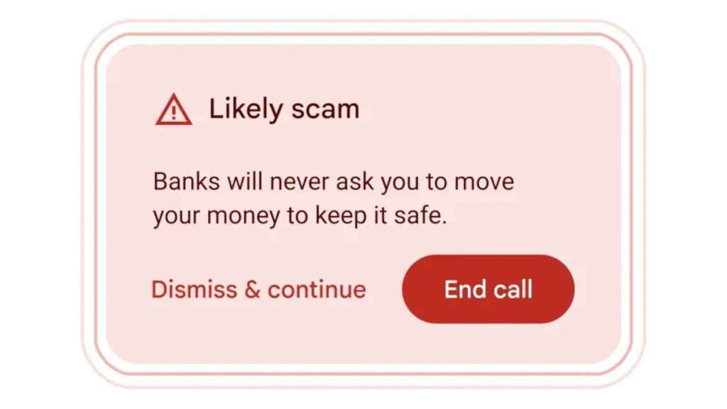 Aviso de estafa telefónica en Android