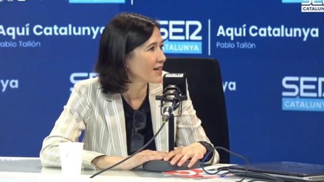 La portavoz del PSC, Núria Parlon, este martes en una entrevista en Ser Catalunya.