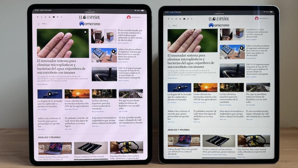 iPad Pro (izq.) y iPad Air (der.)