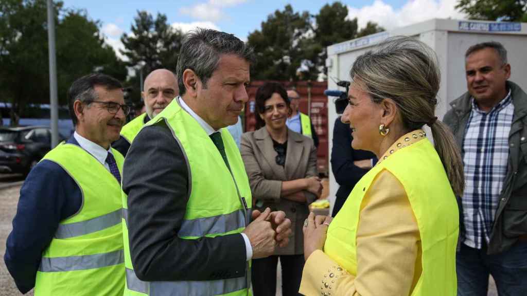 El secretario de Estado de Transportes y Movilidad Sostenible, José Antonio Santano, y la delegada del Gobierno en Castilla-La Mancha, Milagros Tolón, este miércoles en Toledo.