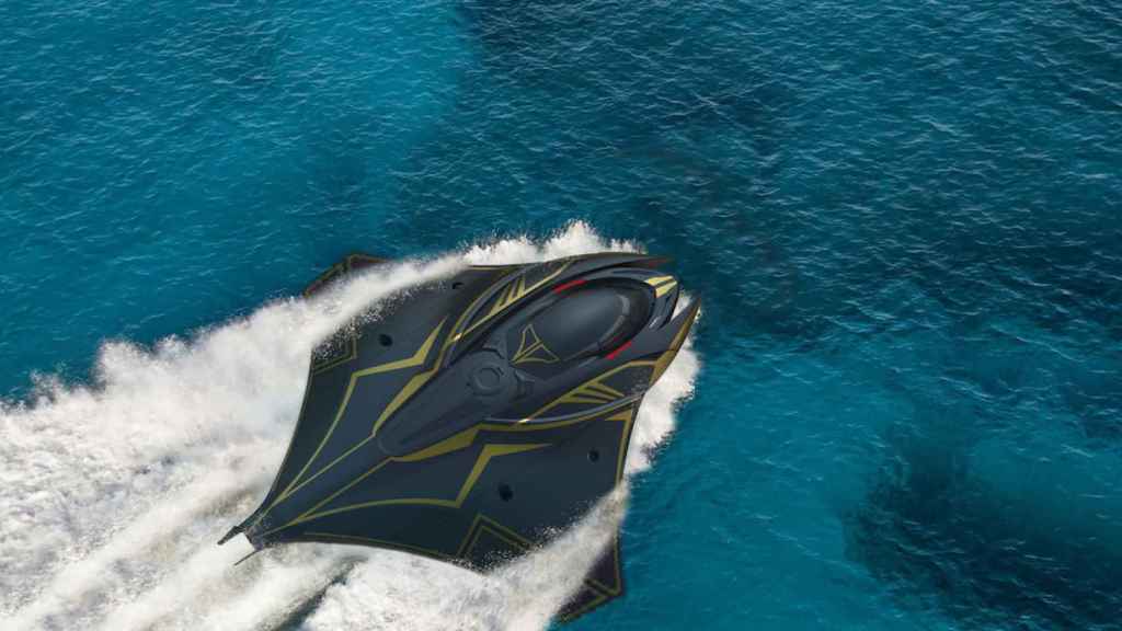 Recreación del submarino Krionos en el agua