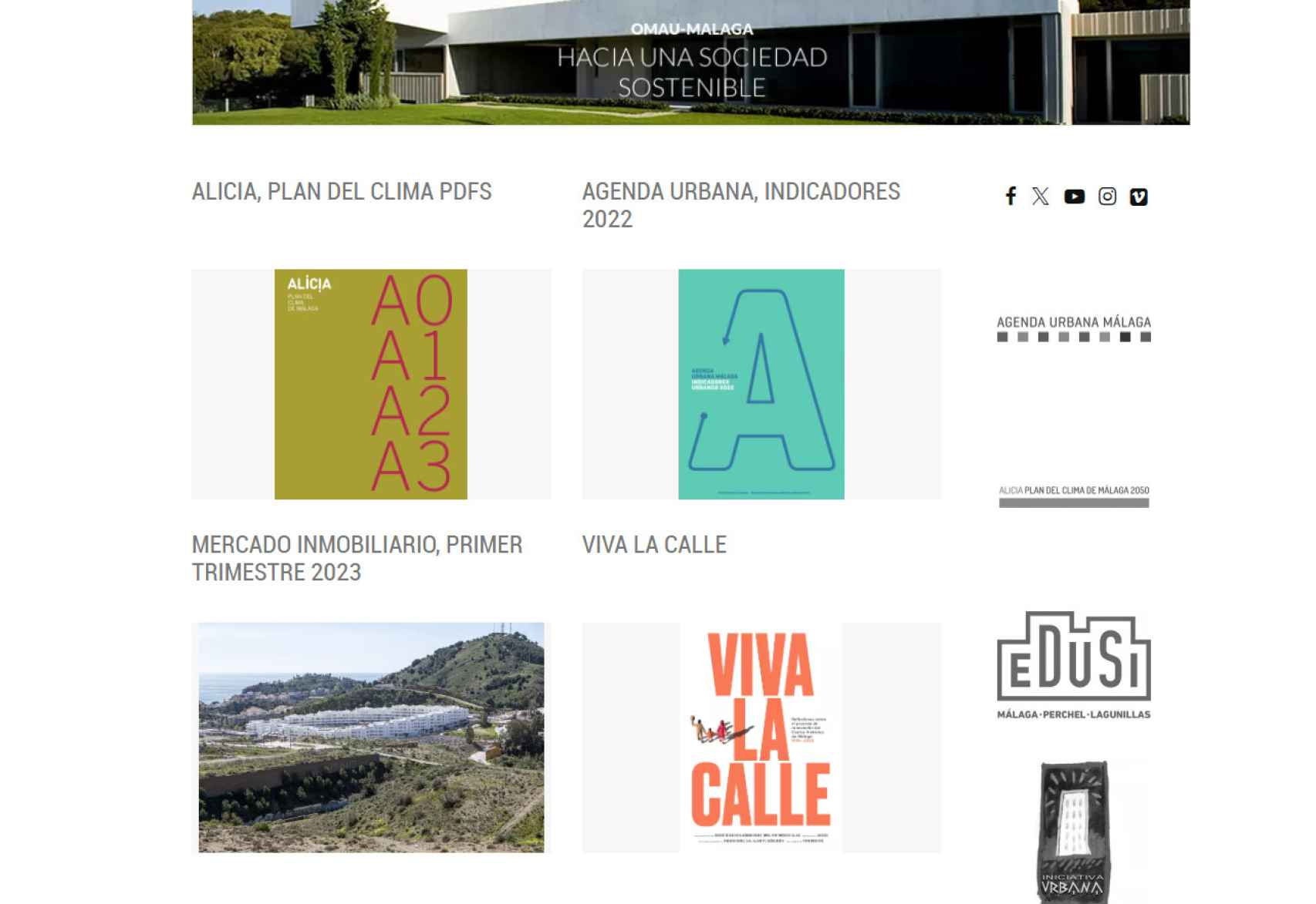 Imagen actual de la página web del OMAU.