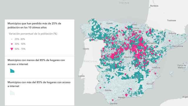 Detalle del mapa interactivo presentado por Esri y AIS Group.
