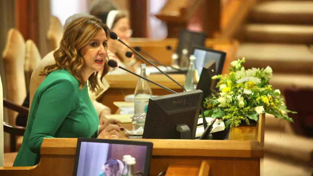 María José Catalá, en su intervención en el panel 'In the front lines: climate hotspots' en el Vaticano. EE