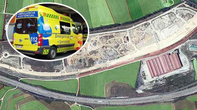 El polígono industrial de Pancorbo y una ambulancia