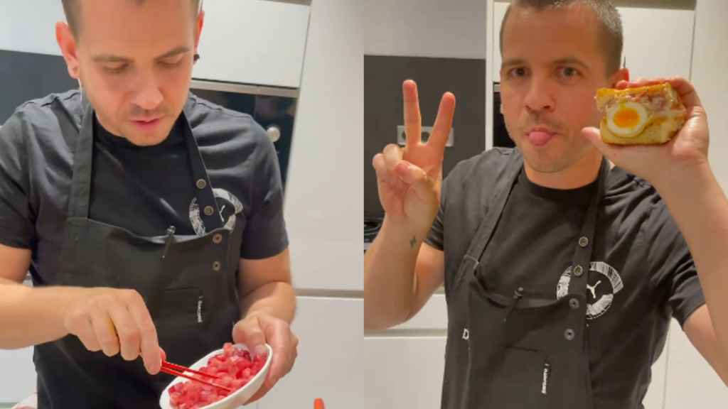 Unos fotogramas de la vídeo-receta de Dabiz Muñoz.