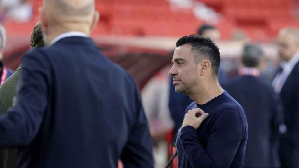 Xavi Hernández, en la previa del partido.