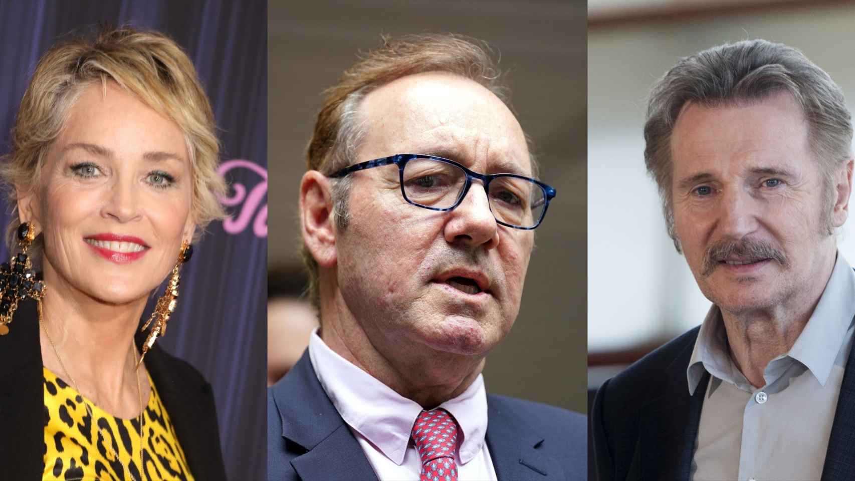 Sharon Stone, Kevin Spacey y Liam Neeson. Fotos: EuropaPress.