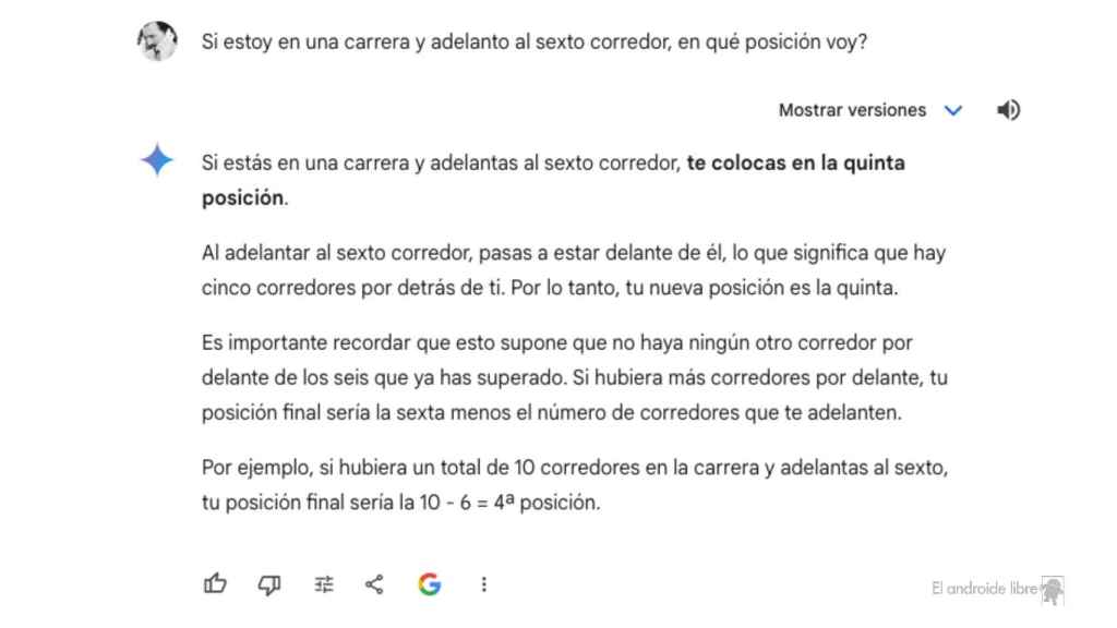 Pregunta de lógica a Gemini