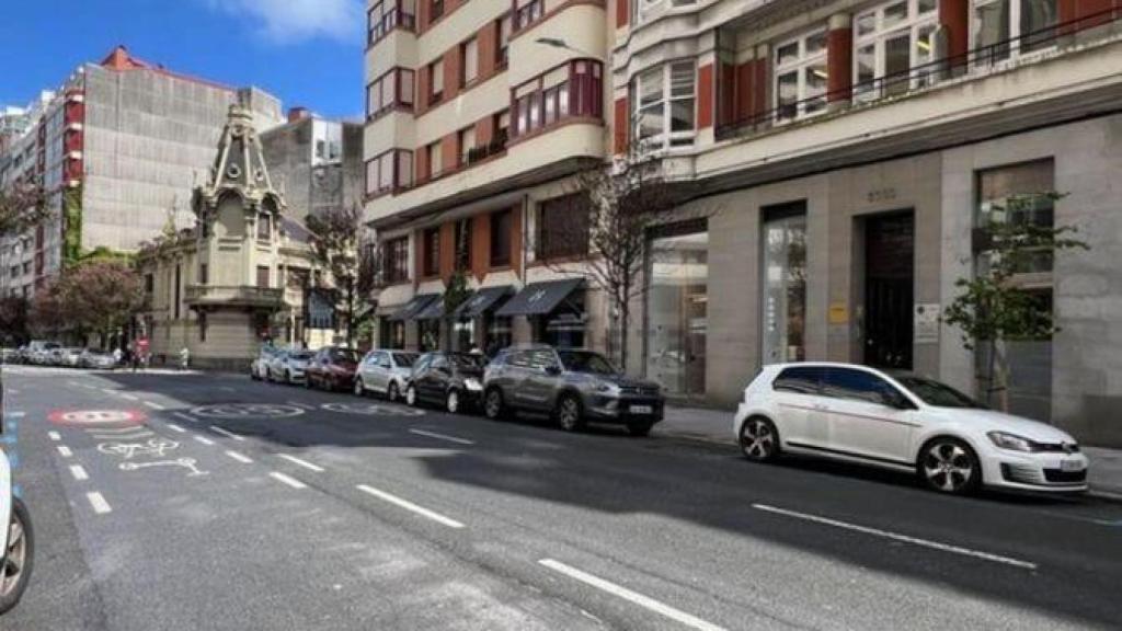 Vista parcial de la calle Juan Flórez de A Coruña.