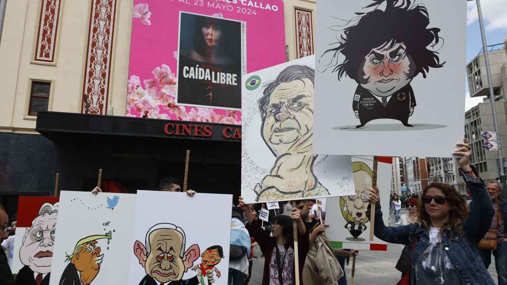 Protesta contra la visita del presidente argentino Javier Milei a Madrid