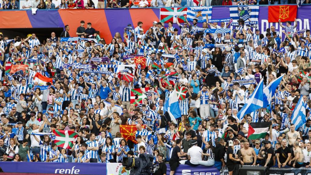 La afición de la Real Sociedad, durante la final de la Copa de la Reina.