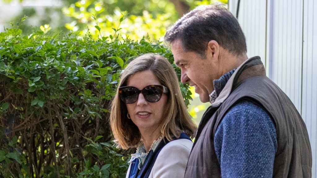Margarita Vargas y Luis Alfonso de Borbón en la hípica.