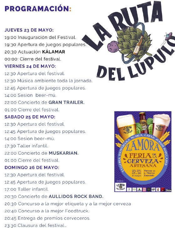 Programación de la cuarta edición de la Feria de la Cerveza Artesana