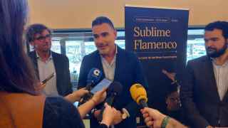 El guitarrista cartagenero Carlos Piñana durante el acto de presentación de la gala 'Sublime Flamenco'.