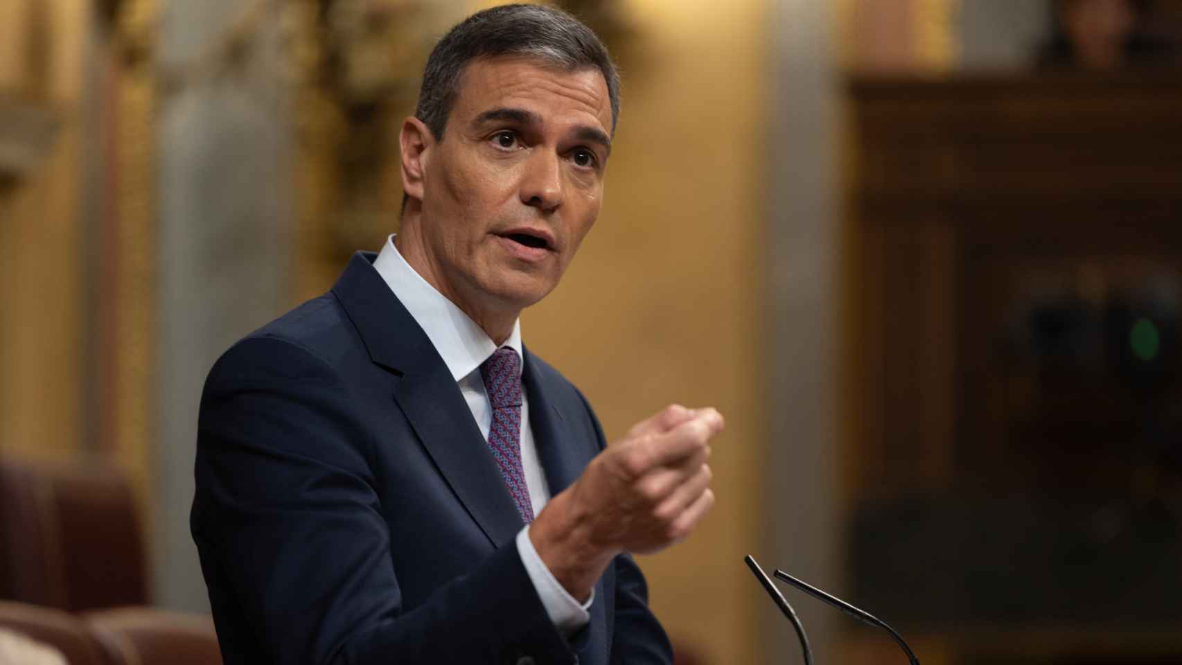 El presidente del Gobierno, Pedro Sánchez, este miércoles en el Congreso.