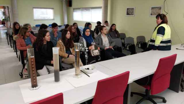 Alumnos del lES Jorge Manrique durante la visita