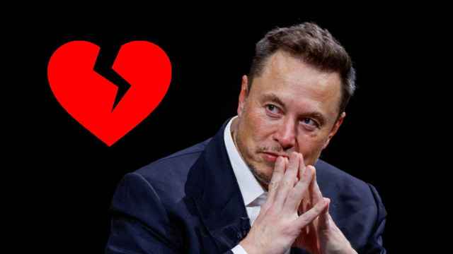 Montaje de Elon Musk con un corazón roto