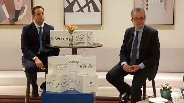 Juan Montesinos, director del hotel The Westin Cuzco Madrid y Antonio Catalán, presidente de AC Hotel by Marriott.