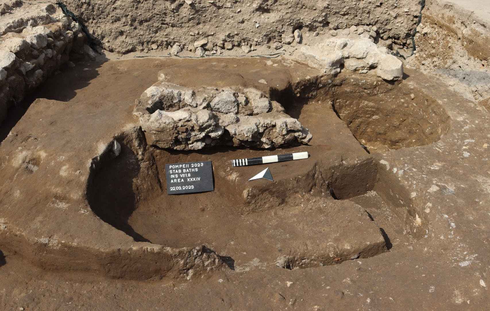 Una de las saunas identificadas en las termas Estabianas.