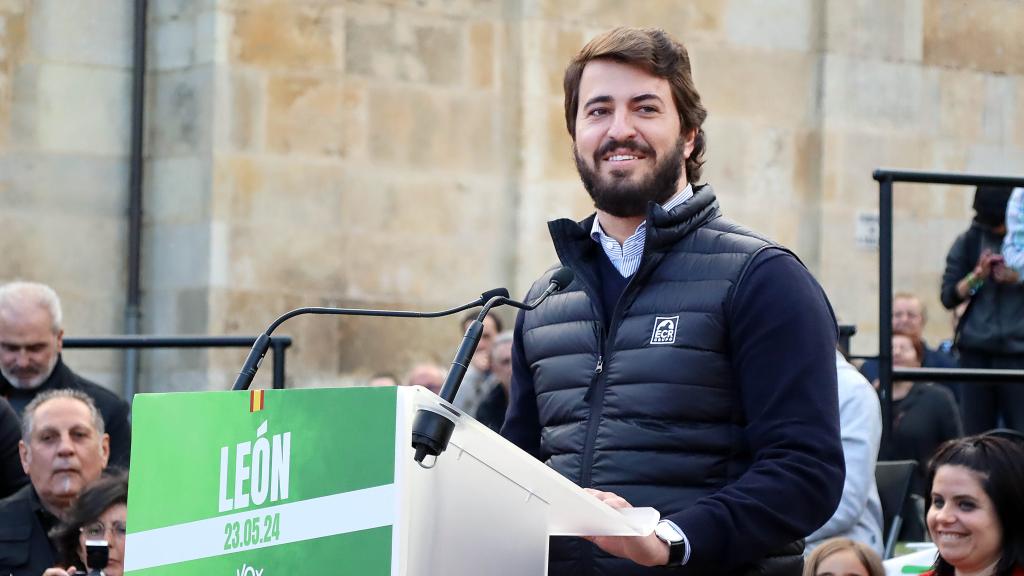 El vicepresidente de la Junta, Juan García-Gallardo, esta tarde en León