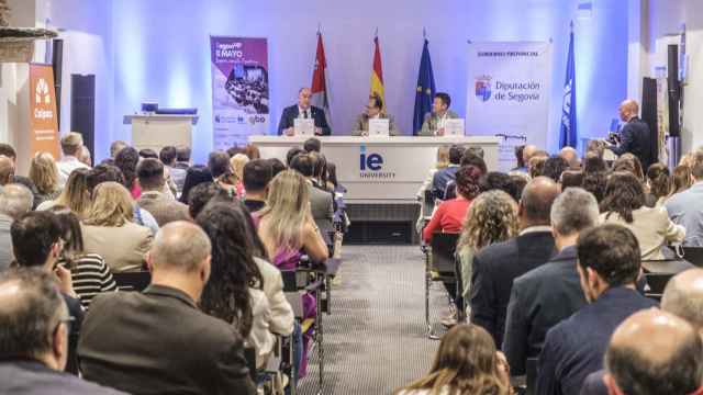 El presidente de la Diputación de Segovia, Miguel Ángel de Vicente, en la inauguración del evento