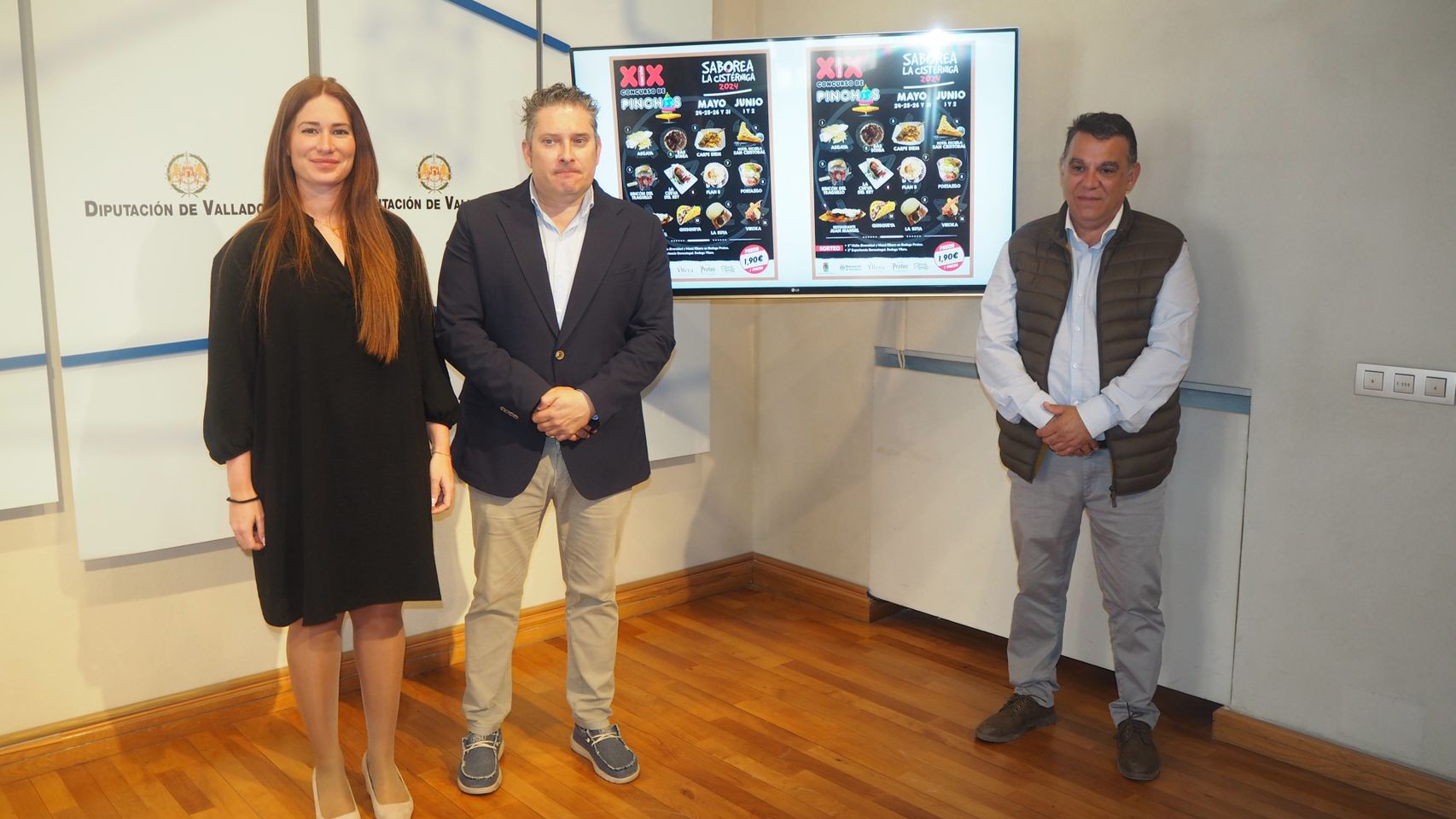 La diputada de Educación y Cultura, Yolanda Burgoa, junto con el alcalde de La Cistérniga, Alberto Redondo