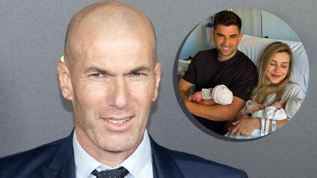 Zinedine Zidane y el anuncio del nacimiento de sus nietas, en un montaje de JALEOS.
