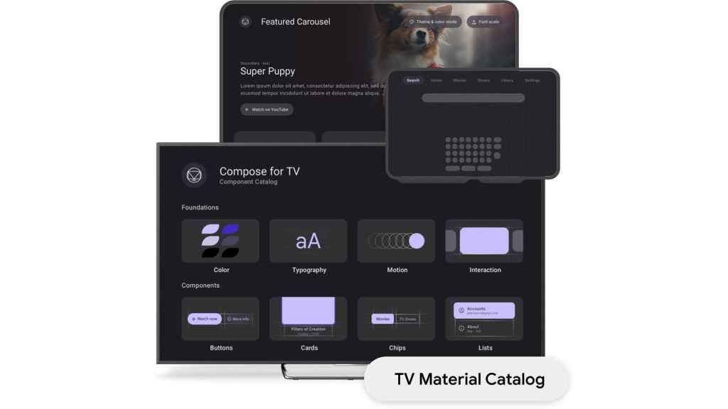Materiales para la interfaz de las apps en Android TV