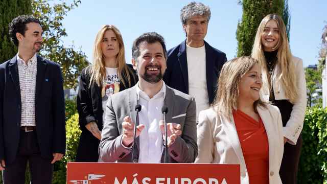 El secretario general del PSOE de Castilla y León, Luis Tudanca, presenta a los candidatos socialistas de Castilla y León a las elecciones al Parlamento Europeo, acompañado por la número dos de la lista y presidenta de los socialdemócratas europeos, Iratxe García, este viernes