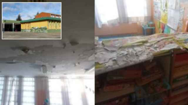 Imagen del colegio CEIP La Palomera y de algunos de los graves problemas que sufre el centro