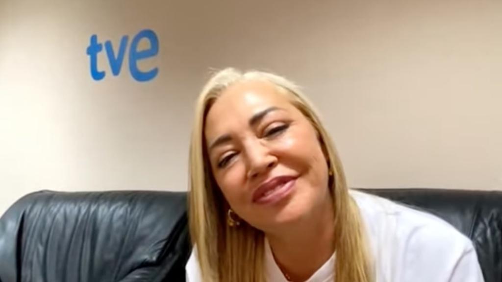 Belén Esteban en los estudios de RTVE en Sant Cugat (Barcelona).