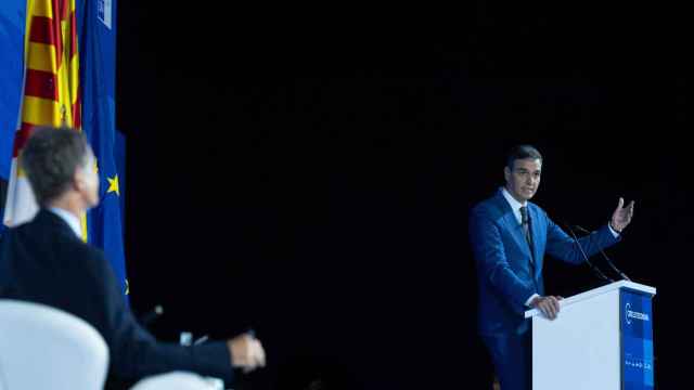 El presidente del Gobierno, Pedro Sánchez, interviene durante la tercera jornada de la 39 Reunió Cercle d'Economia en Barcelona.