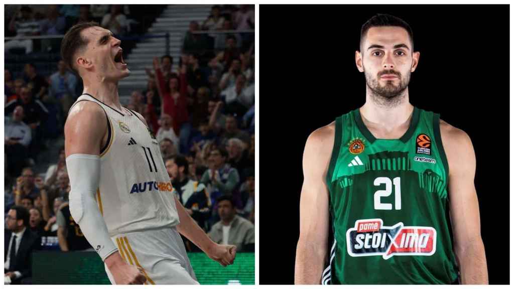Mario Hezonja y Ioannis Papapetrou.