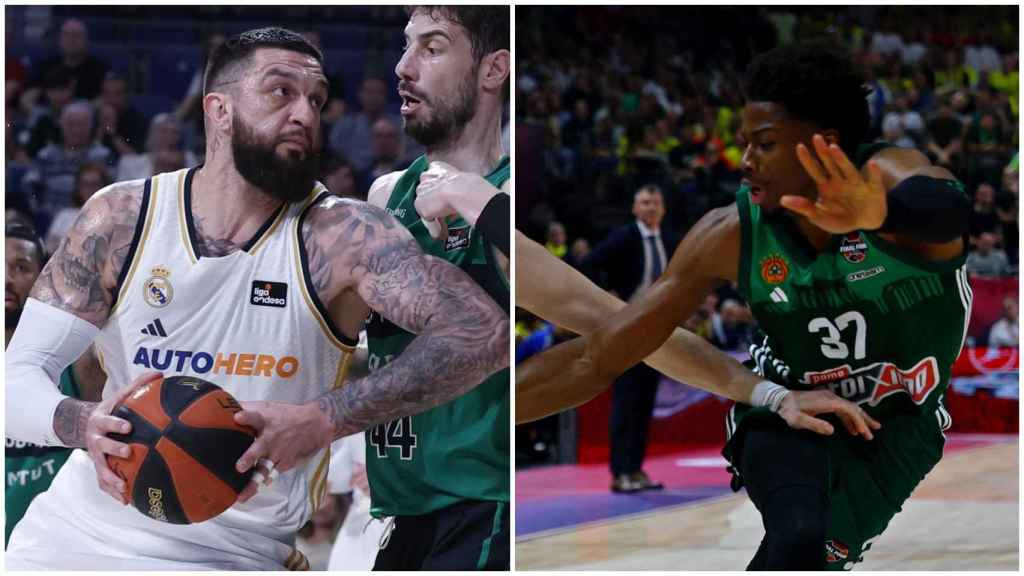 Vincent Poirier y Kostas Antetokounmpo.